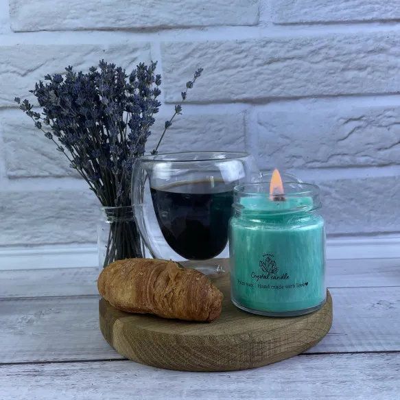 Crystal candle - свічка із пальмового воску зеленого кольору palm фото