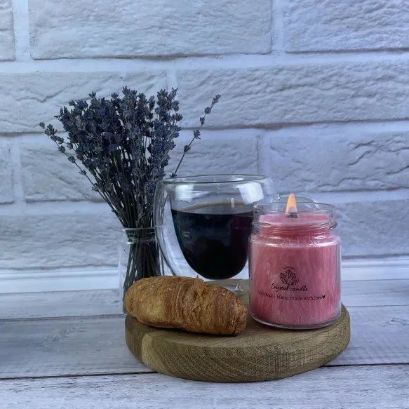 Crystal candle - свічка із пальмового воску червоного кольору palm2 фото