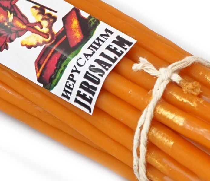 Єрусалимські свічки воскові пучок 33 шт Помаранчеві 9060568 фото